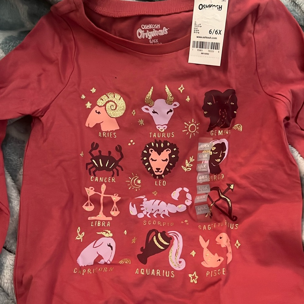 LS OshKosh girls zodiac sign shirt